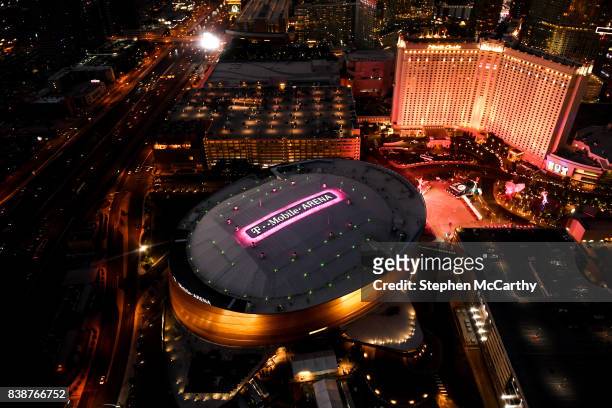 Nevada , United States - 25 August 2017; An aerial view of the T-Mobile Arena prior to the super welterweight boxing match between Floyd Mayweather...