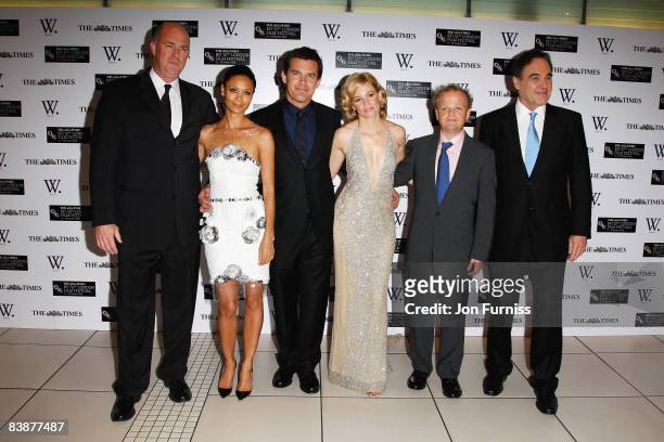 Michael Gaston , Thandie Newton, Josh Brolin, Elizabeth Banks, Toby Jones and Director Oliver Stone attend the Gala Screening of 'W.' as part of the...