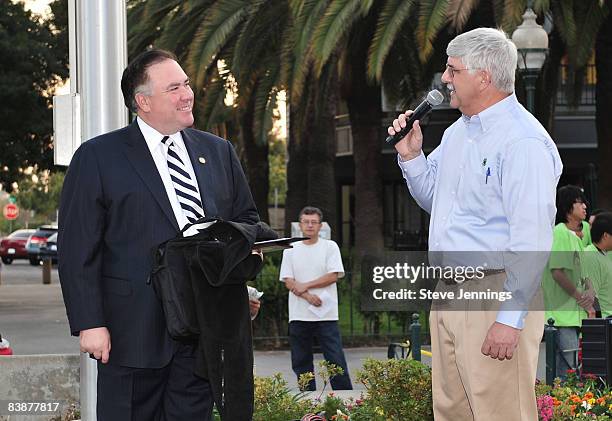 Representative Dennis Cardoza of California's 18th Congressional District and Richard MaHacek of Merced County 4-H at The Rep. Cardoza Celebration of...