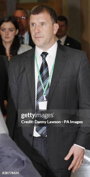 Scottish Football Association chief executive Stewart Regan, at the Scottish Parliament in Edinburgh ahead of appearing before the Justice Committee.