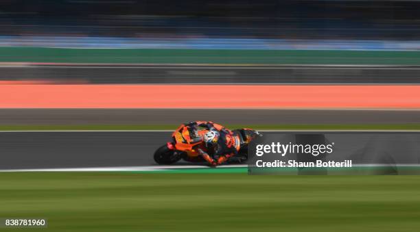 Pol Espargaro of Spain and Red Bull KTM Factory Racing during Free Practice at Silverstone Circuit on August 25, 2017 in Northampton, England.