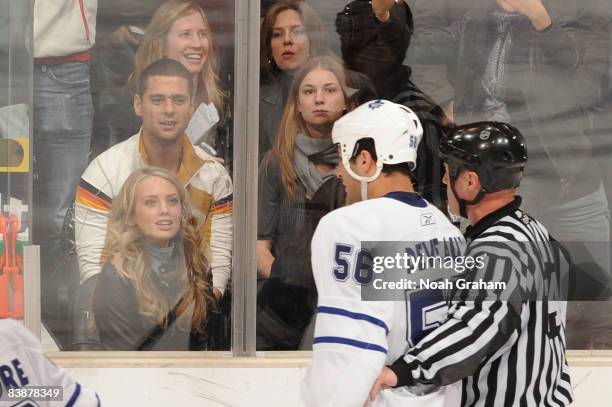 Actress Emily Van Camp attends the NHL game between the Toronto Maple Leafs and the Los Angeles Kings on December 1, 2008 at Staples Center in Los...