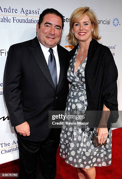 Chef Emeril Lagasse and wife Alden Lovelace arrive at the 13th Annual Andre Agassi Charitable Foundation's Grand Slam for Children benefit concert at...