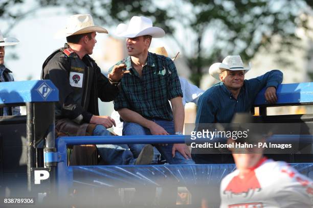 The Duke of Cambridge arrives at BMO Centre to watch the Calgary Stampede in Calgary, Alberta, Canada.