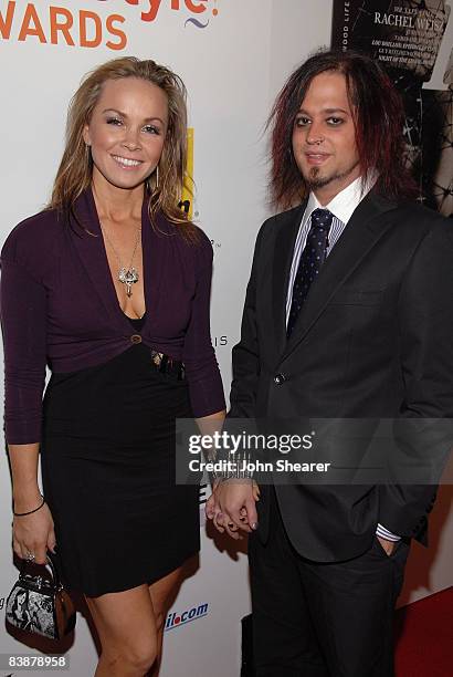 Musician Jonathan Montoya of Saliva and wife Christina Martin arrive at Hollywood Life's 5th annual Hollywood Style Awards presented by Nikon held at...