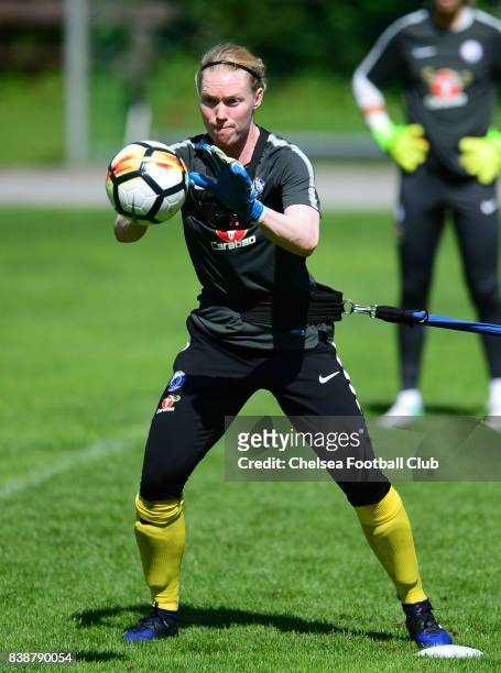 Hedvig Lindahl of Chelsea during a training session on August 25, 2017 in Schladming, Austria.