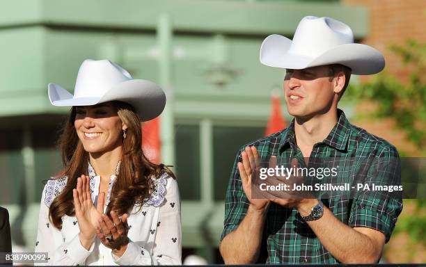 The Duke and Duchess of Cambridge arrive at the BMO Centre to watch the Calgary Stampede in Calgary, Alberta, Canada.