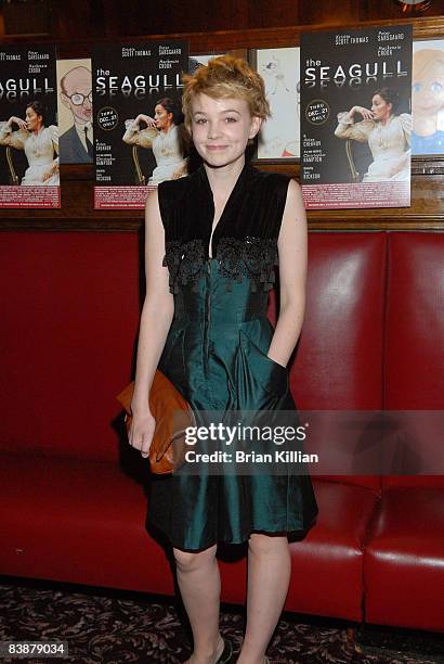 Actress Carey Mulligan attends the after party for the opening night of "The Seagull" on Broadway at Sardi's on October 2, 2008 in New York City.