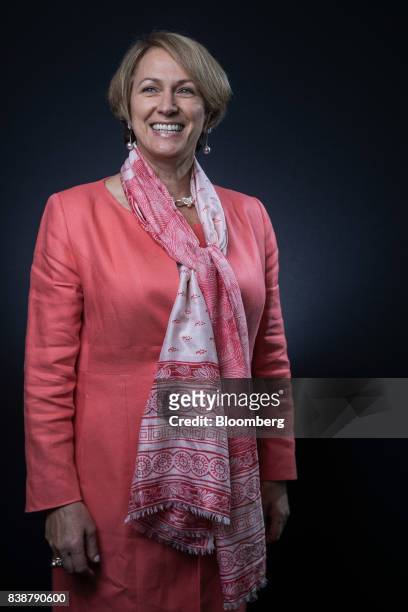 Inga Beale, chief executive officer of Lloyds of London, poses for a photograph following a Bloomberg Television interview in London, U.K., on...