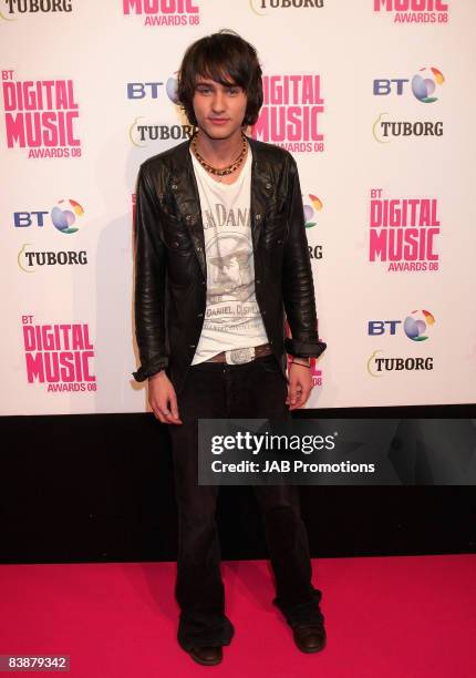 Singer Sam Beeton attends the BT Digital Music Awards 2008 held at The Roundhouse on October 1, 2008 in London, England.