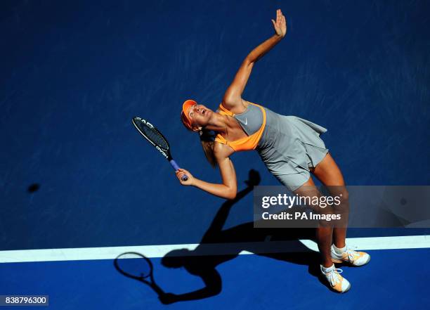 Russia's Maria Sharapova in action against Germany's Julia's Goerges during day five of the 2011 Australian Open at Melbourne Park in Melbourne,...