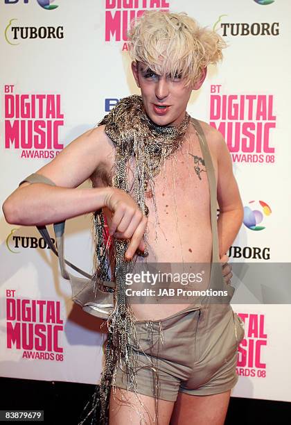 Singer Patrick Wolf attends the BT Digital Music Awards 2008 held at The Roundhouse on October 1, 2008 in London, England.