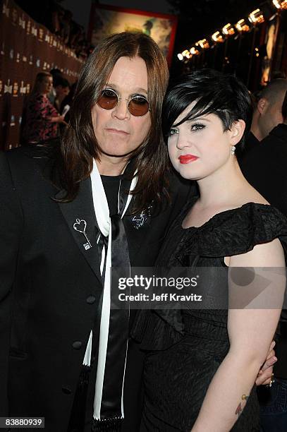 Singer Ozzy Osbourne and TV personality Kelly Osbourne arrives at SPIKE TV's "Scream 2008" Awards held at the Greek Theatre on October 18, 2008 in...