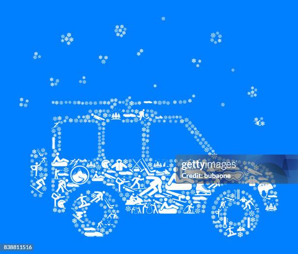 auto und schnee wintersportvergnügen - hockey car stock-grafiken, -clipart, -cartoons und -symbole