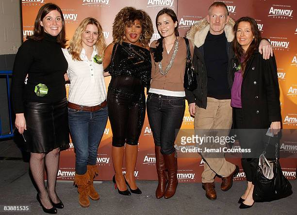 Erin Wilson, Amy Keller, Music Legend Tina Turner, Erica Metzger, David Coleman and Jean Godfrey June backstage at the Amway Global presentation of...