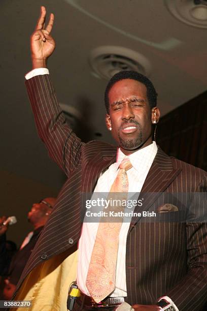 Wanya Morris performs with other members of the band Boys II Men during Nelly's 3rd Annual Black and White Ball held at the Chase Park Plaza Hotel in...