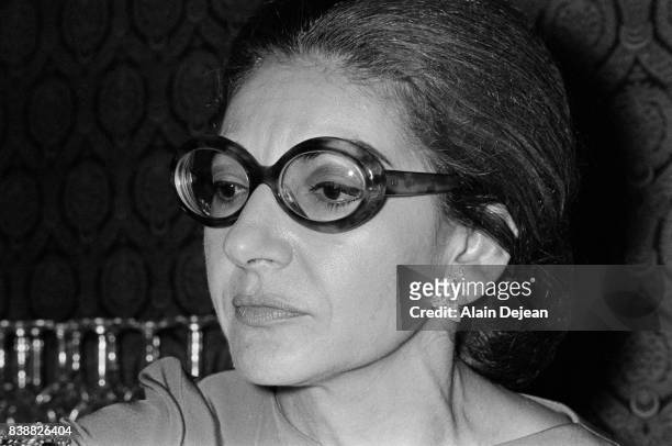 The Greek Opera singer Maria Callas during a gala for the French Medical Research Foundation at Grand Palais, in Paris, October 1970