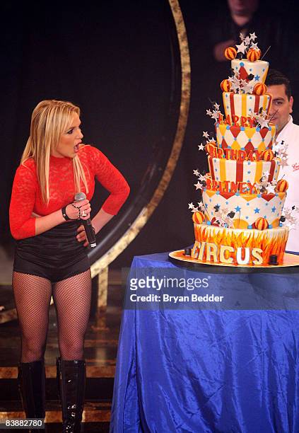 Singer Britney Spears appears on ABC's "Good Morning America" at The Big Apple Circus tent at Lincoln Center on December 2, 2008 in New York City.