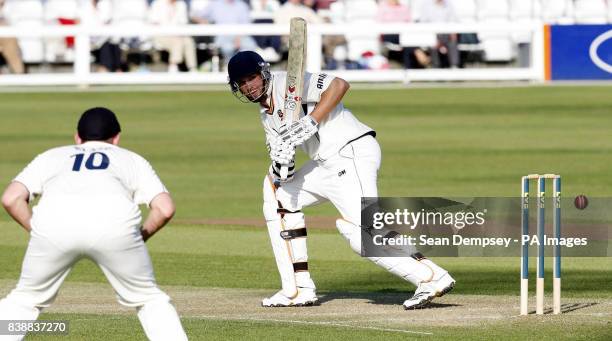 Essex's Billy Godleman bats during the Liverpool Victoria County Championship Division Two match at the Ford County Ground, Chelmsford.