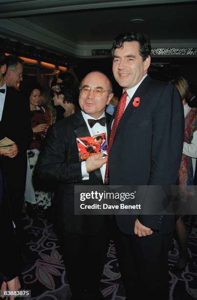 Actor Bob Hoskins with Chancellor of the Exchequer Gordon Brown at the opening gala for the London Film Festival, 6th November 1997.