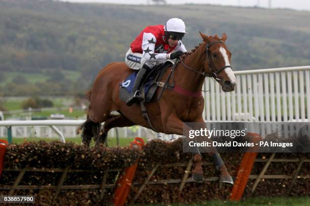 Jockey Aidan Coleman on Mannlichen during the Lemington MAidan Hurdle