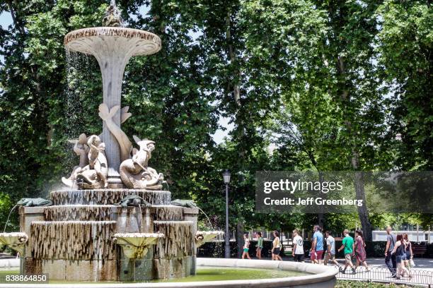 Galapagos Fountain in the city park, Parque del Buen Retiro.