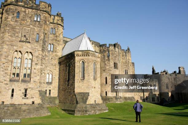 The exterior of Alnwick Castle.