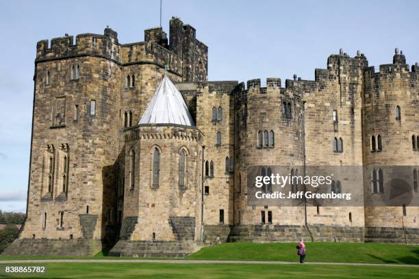 The exterior of Alnwick Castle.