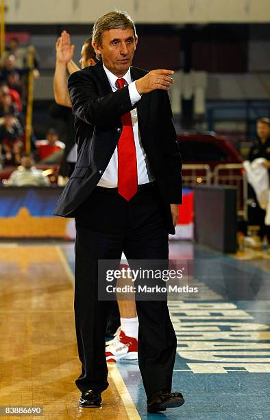 Svetislav Pesic, Head Coach of BC Red Star in action during the Eurocup Basketball Game 2 match between BC Red Star and Brose Baskets at Hala Pionir...