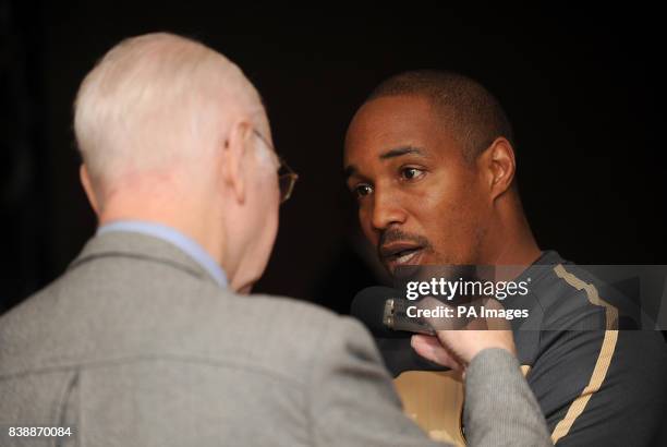 New Notts County manager Paul Ince is interviewed by the media during the press conference at Meadow Lane, Nottingham.