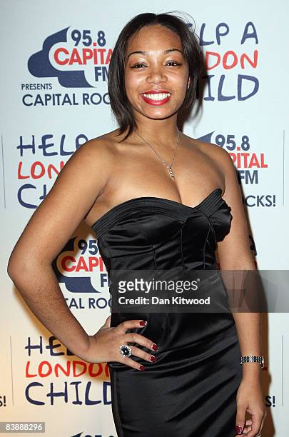 Zaraah Abrahams attends the 'Capital Rocks' charity party in Battersea Park on December 02, 2008 in London, England.