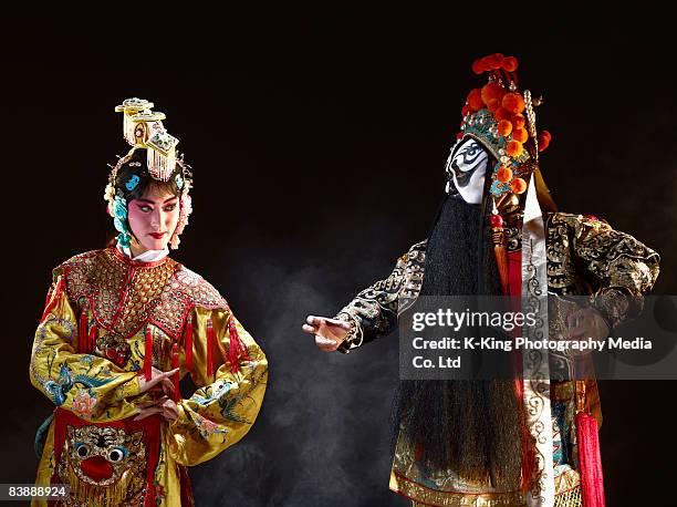 chinese opera (ba wang and yu ji) - chinese opera makeup stock pictures, royalty-free photos & images