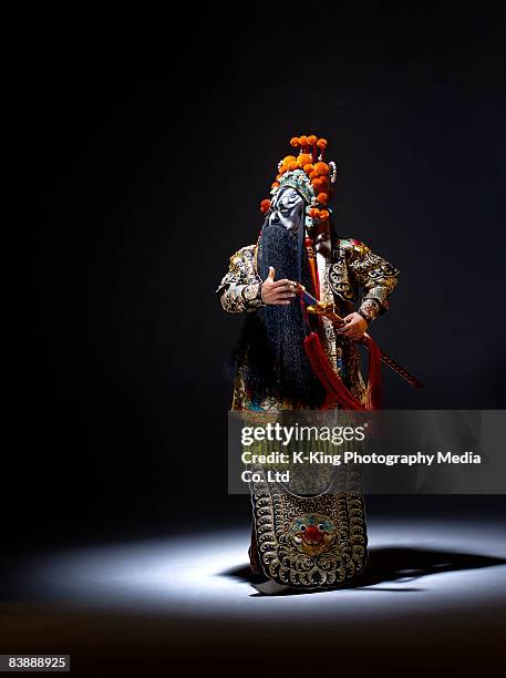 chinese opera character (ba wang) - chinese opera makeup stock pictures, royalty-free photos & images