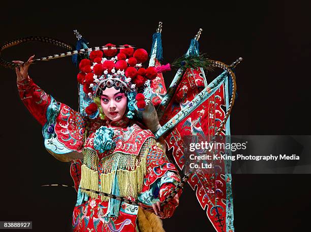 chinese opera character (mu gui ying) - beijing culture stock pictures, royalty-free photos & images