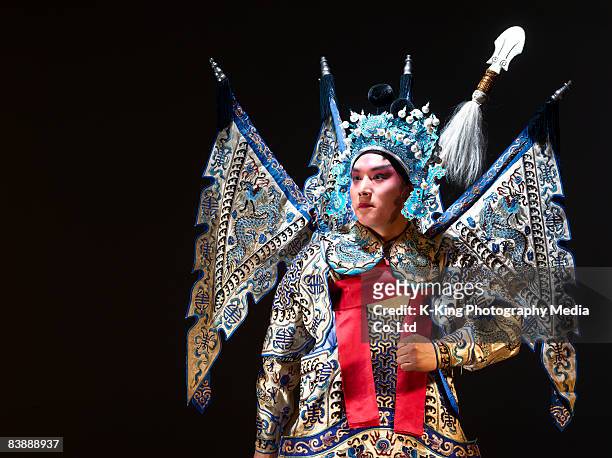 chinese opera action (zhao yun) - beijing opera stock pictures, royalty-free photos & images