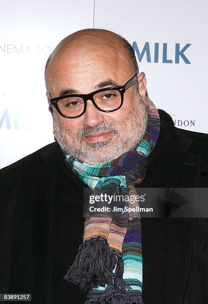 Cinematographer Harris Savides attends the Cinema Society and Details screening of "Milk" at the Landmark Sunshine Theater on November 18, 2008 in...