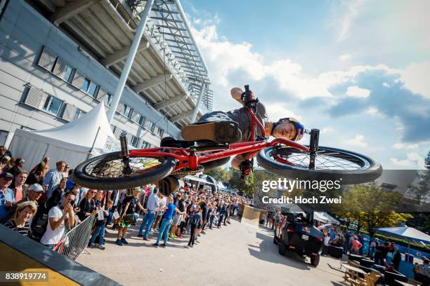 Rider Senad Grosic of Austria seen during Day 3 of the Swatch Beach Volleyball FIVB World Tour Finals Hamburg 2017 on August 25, 2017 in Hamburg,...