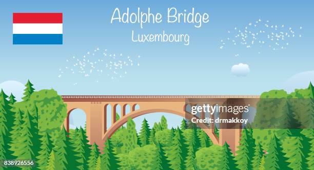 adolphe-brücke-luxemburg - luxemburg stock-grafiken, -clipart, -cartoons und -symbole