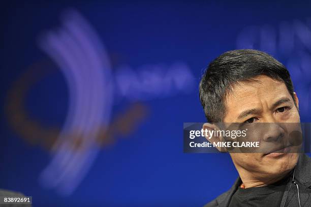 Movie star and founder of "One" foundation Jet Li reacts at the Clinton Global Initiative in Hong Kong on December 3, 2008. The Clinton Global...