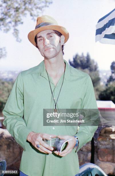 Perry Farrel poses for a portrait backstage before a Porno for Pyros concert at the Santa Barbara Bowl in Santa Barbara, California on April 18, 1997.