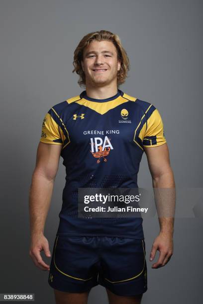 David Denton of Worcester poses for a portrait during the Worcester Warriors Photocall for the 2017-2018 Aviva Premiership Rugby season at Sixways...