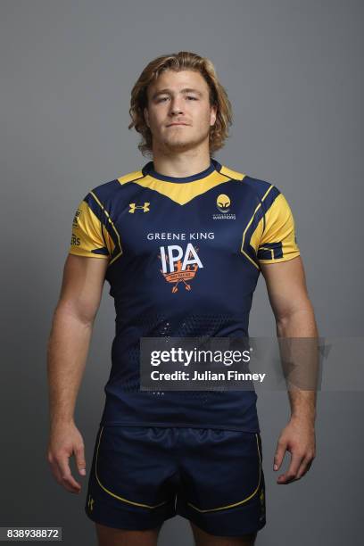 David Denton of Worcester poses for a portrait during the Worcester Warriors Photocall for the 2017-2018 Aviva Premiership Rugby season at Sixways...