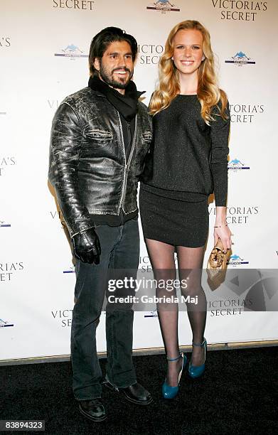 Andrew Levitas and Anna V. Attend the grand opening cocktail party for the new Victoria Secret Lexington Avenue Flagship Store on December 2, 2008 in...