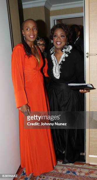 Susan L. Taylor and Oprah Winfrey attend an intimate celebration of Susan Taylor's 37 Years at Essence magazine at a private residence on December 2,...