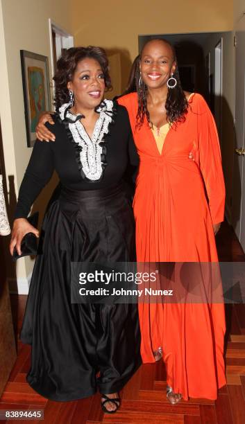 Oprah Winfrey and Susan L. Taylor attend an intimate celebration of Susan Taylor's 37 Years at Essence magazine at a private residence on December 2,...