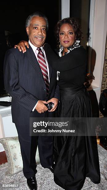 Al Sharpton and Oprah Winfrey attend an intimate celebration of Susan Taylor's 37 Years at Essence magazine at a private residence on December 2,...