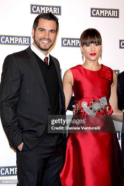 Cash Warren and Jessica Alba attend the Campari Club, 2009 Campari Calendar launch at La Permanente on December 2, 2008 in Milano, Italy.