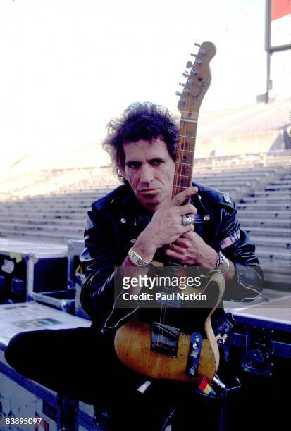 Keith Richards of the Rolling Stones on the Steel Wheels Tour in 1989 in Kansas City, Mo..