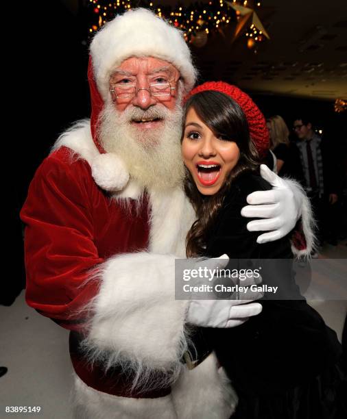 Actress Victoria Justice attends the after party for "Merry Christmas, Drake & Josh!" at the Westside Pavillion on December 2, 2008 in Westwood,...