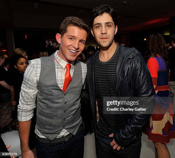 Actors Simon Curtis and Josh Peck attend the after party for "Merry Christmas, Drake & Josh!" at the Westside Pavillion on December 2, 2008 in...